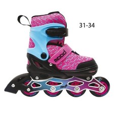 Pattini in Linea a 4 Rotelle da Bambina 31-34 Roller Rolleblade Regolabili Freno