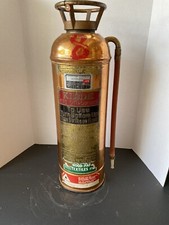 Copper Fire Extinguisher Brass Label KIDDE Bloomfield #8 Iron Cap Empty