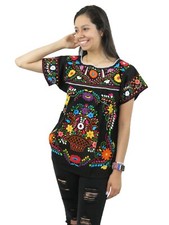 Mexican Coco Blouse Hand Embroidered Assorted Sizes S to 2XL