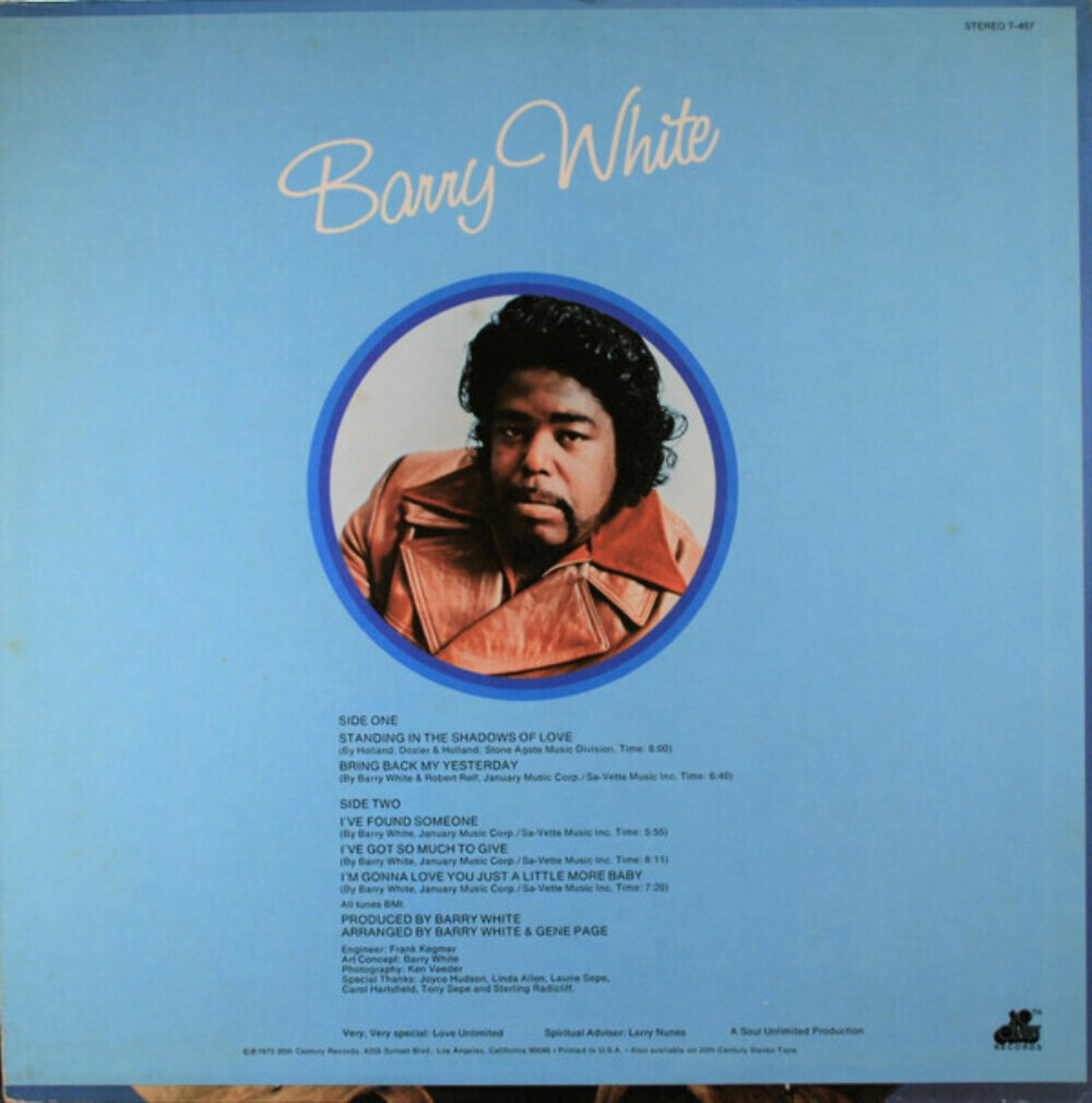 Barry White - I've Got So Much To Give - 20th Century Records - T