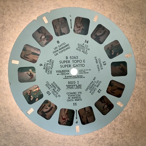 Vintage View Master Super Topo (Mighty Mouse) Reels x 3 Plus Booklet - Italian - Picture 13 of 16