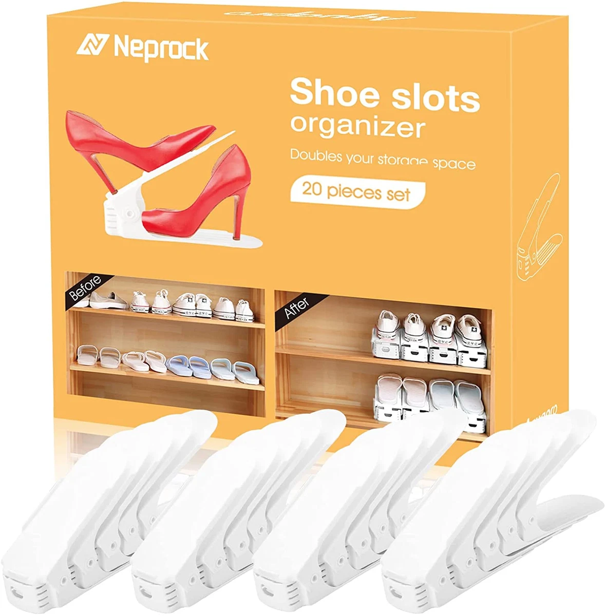 Adjustable shoe slots organizer sales