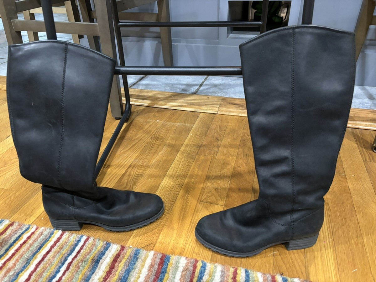 Clark’s Leather Boots Black 6m Nice Rubber Soles