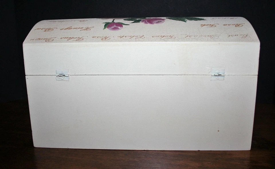 De Colección Cofre del Tesoro Cartón Almacenamiento Rosas Rosas Cartón Pintado a Mano Foto 4 de 4