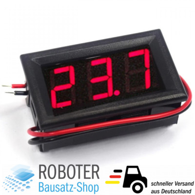 Digitales Voltmeter mit LED-Display DC3.5V bis 30V (rot) 6V 12V KFZ DIY