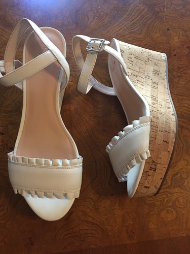 Kate Spade Tomas Ruffle Platform Wedges Sandals white sz 10 new | eBay