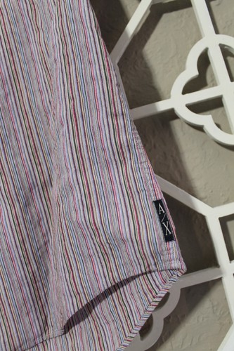 Armani Exchange Button Up Shirt Mens L Slim Casual Striped Multicolor Men - Picture 5 of 10
