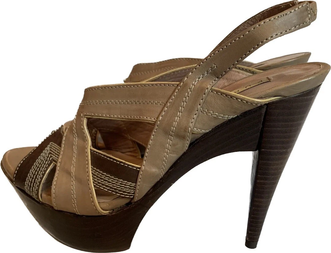 PURA LOPEZ Women s 317836 Platform Heel Sandal Tan Brown Sz 7.5