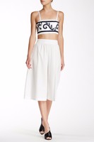 Alice + Olivia Back Zip Gaucho Pant Size 6 Color Opt White With Tag $220 Alice + Olivia Back Zip Gaucho Pant Size 6 Color Opt White With Tag $220
