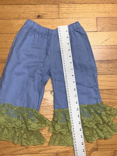 Matilda Jane Paint by Numbers Mercury Opal Ruffles Pants Linen & Lace Size 4 - Picture 4 of 6