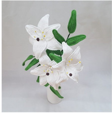 HÄKELANLEITUNG KOPIE SCHÖNER LILIENBLUMENSTRAUSS IN 4-LAGIG - VERDRAHTET