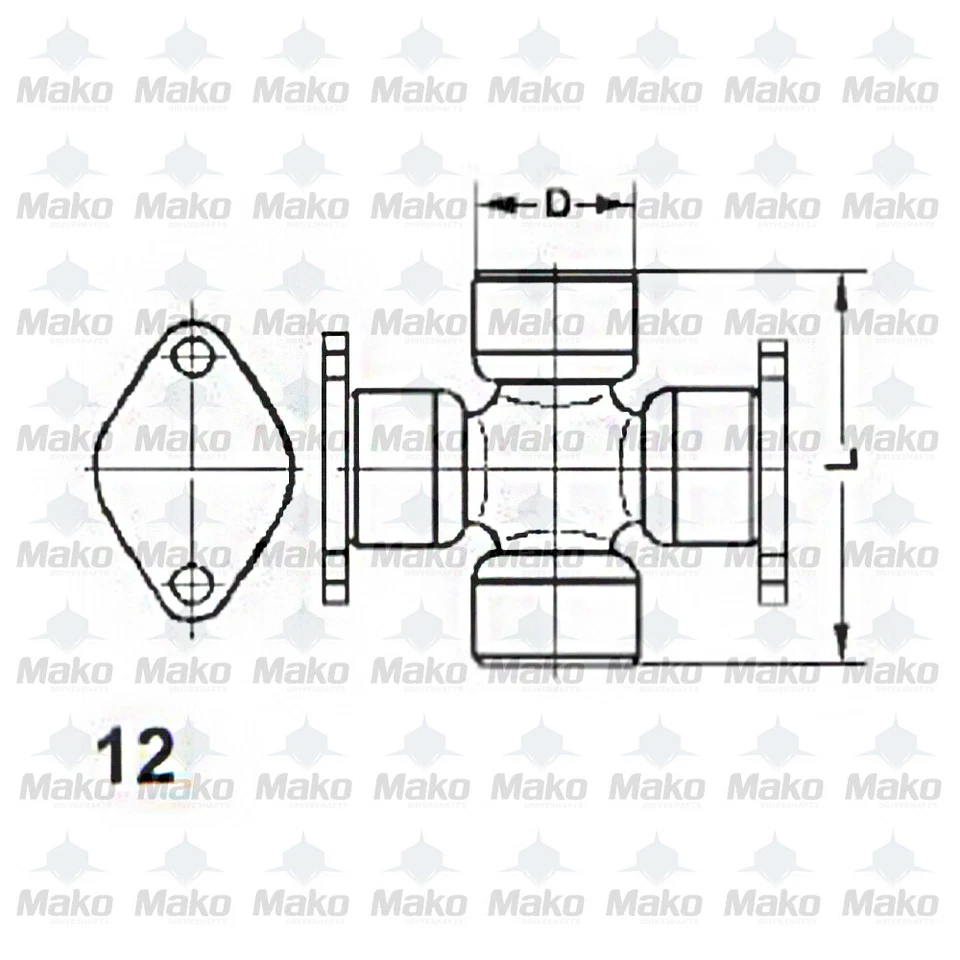 Junta Universal Engrasable Combinación Media Redonda SPICER 5-676X Serie 1810 (478) Foto 2 de 2