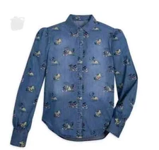 Disney Parks Her Universe Mickey Minnie Denim Shirt. Brand New with Tags