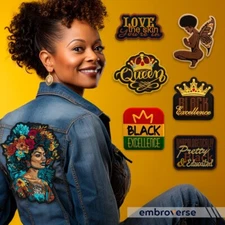 Black Girl Excellence 7-Piece Patch Set - Black Woman Magic - Empowering Iron-On