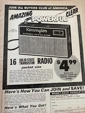 Buyers Club America, Kensington Transistor Radio Página Completa Anuncio Impreso De Colección, HP