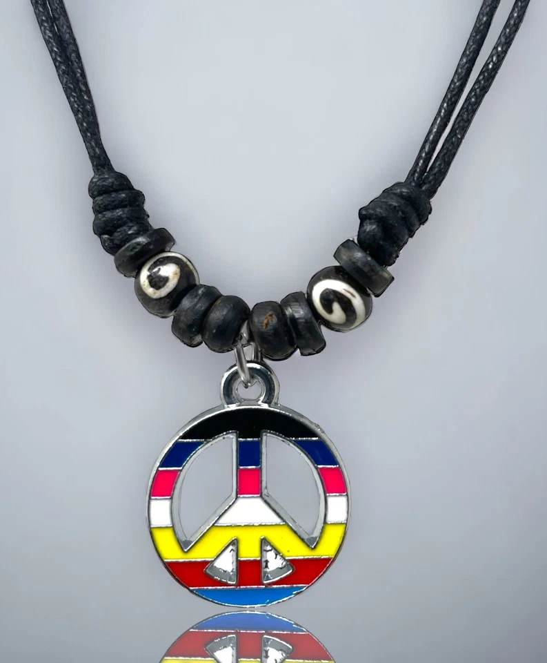 Peace Necklace Halloween Costume Jewelry Accessory One Size Mens Woman One Size - Image 2 of 4