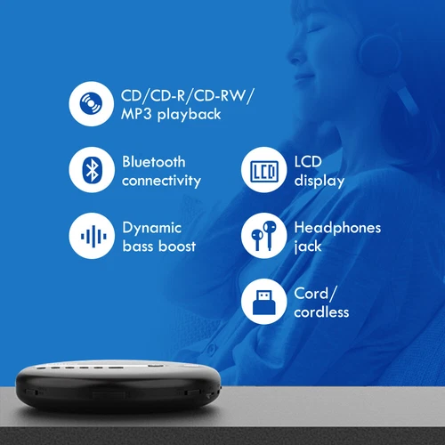 Philips Portable CD Player EXP2368 Bluetooth CD-R/CD-RW MP3(black) - Picture 3 of 11