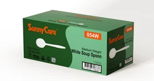 Sunnycare PP Plastic Medium Weight Soup Spoon - White - 1,000 ct, 054W