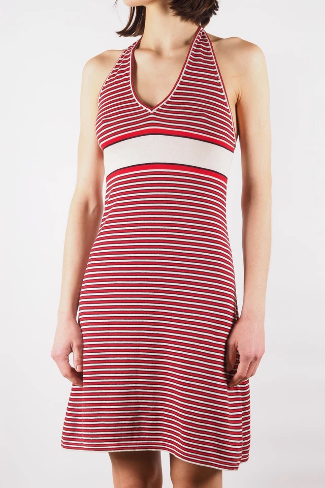 Dolce & Gabbana Mujer 2009 Tejido Algodón Vaina Halter Vestido Talla S/Pequeño Foto 3 de 4