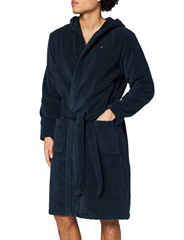 (TG. XL) Tommy Hilfiger Icon Hooded Bathrobe Accappatoio, Blu (Navy Blazer-pt 41
