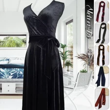 Lady Velvet Waist Belt Sash Strap Dress Coat Waistband Classic Hair Tie Ribbon