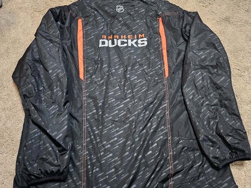 ANAHEIM DUCKS Center Ice NEW Player Locker Room Reebok Pro FULL ZIP JACKET L - Picture 4 of 5