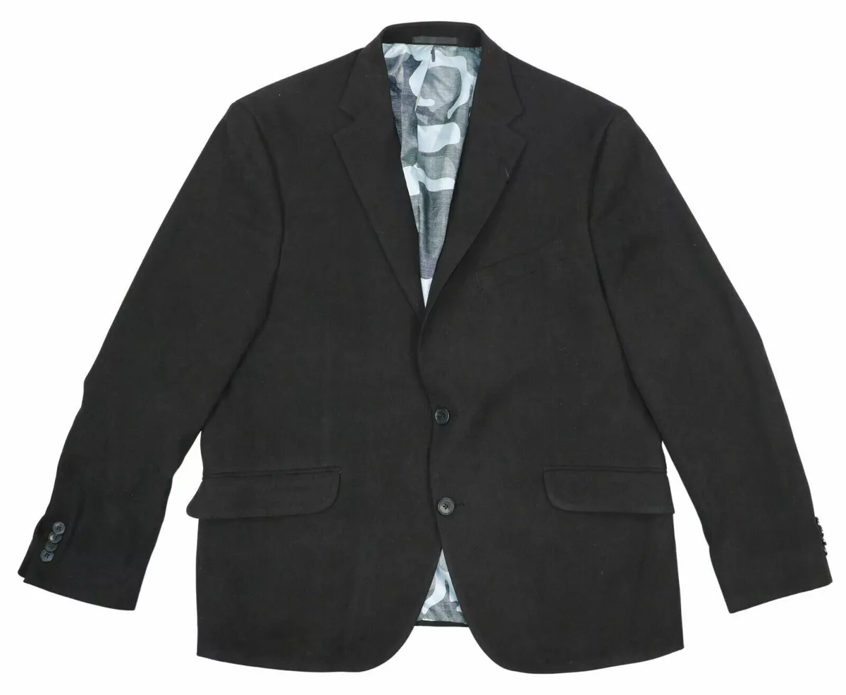 Kenneth Cole Reaction Faux Suede 2 Button Sport Coat Blazer 44 Short NWT Black