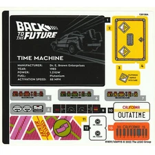 new LEGO Sticker Sheet #1 for Back to the Future Time Machine 10300