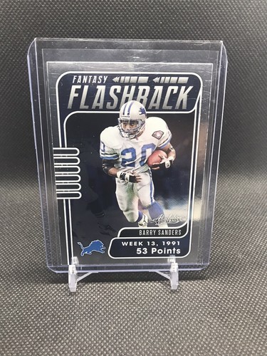 2020 Absolute Football Fantasy Flashback Barry Sanders #FF-BS Foil Insert - Picture 2 of 3