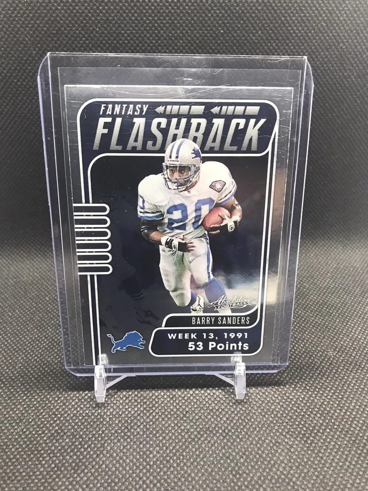2020 Absolute Football Fantasy Flashback Barry Sanders #FF-BS Foil Insert - Image 2 of 3