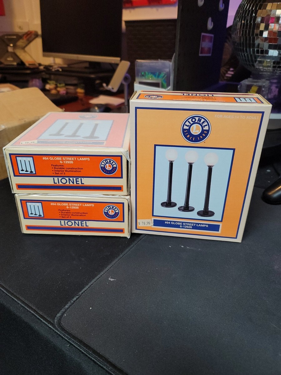 Lionel O Gauge #6-12926 No.64 GLOBE STREET LAMPS - Set of 3 Lionel O Gauge #6-12926 No.64 GLOBE STREET LAMPS - Set of 3