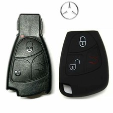 ✅COPRI CHIAVE GUSCIO COVER IN SILICONE NERA PER MERCEDES-BENZ CLASSE A B C E CLK