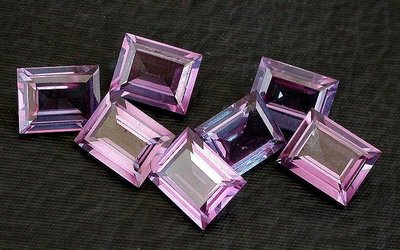 ONE 9x7 Rectangle Baguette Synthetic Corundum Amethyst Color Gemstone ...