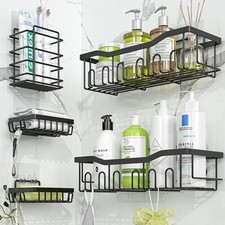 Shower Caddy, 5 Pack Rustproof Stainless Steel Shower Shelves, No Drilling