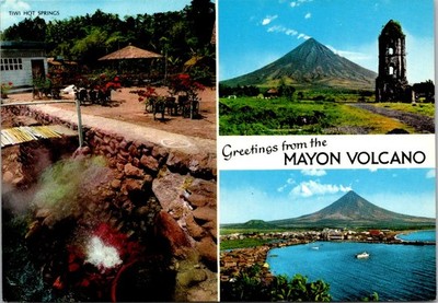 Mayon Volcano Albay Philippines Tiwi Hot Springs Continental Postcard B757