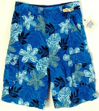 Boy Floral Prints Cargo Shorts Pants Adjustable Waistband 100 Cotton 6 POCKETS