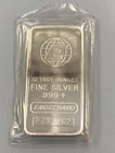 Engelhard 10 Troy Ounce 999+ Fine Silver Bar C737762 toned in plastic L24625