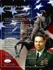 COLIN POWELL HAND SIGNED 8x10 COLOR PHOTO      VERY RARE+BEST POSE EVER      JSA