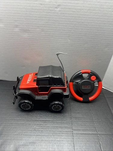 Vintage Hasbro 1998 Tonka Remote Control Jeep Red & Black SUV (works)
