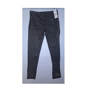Juicy Couture Girls Black Gold Polka Dot Leggings Size 12 Elastic Waist
