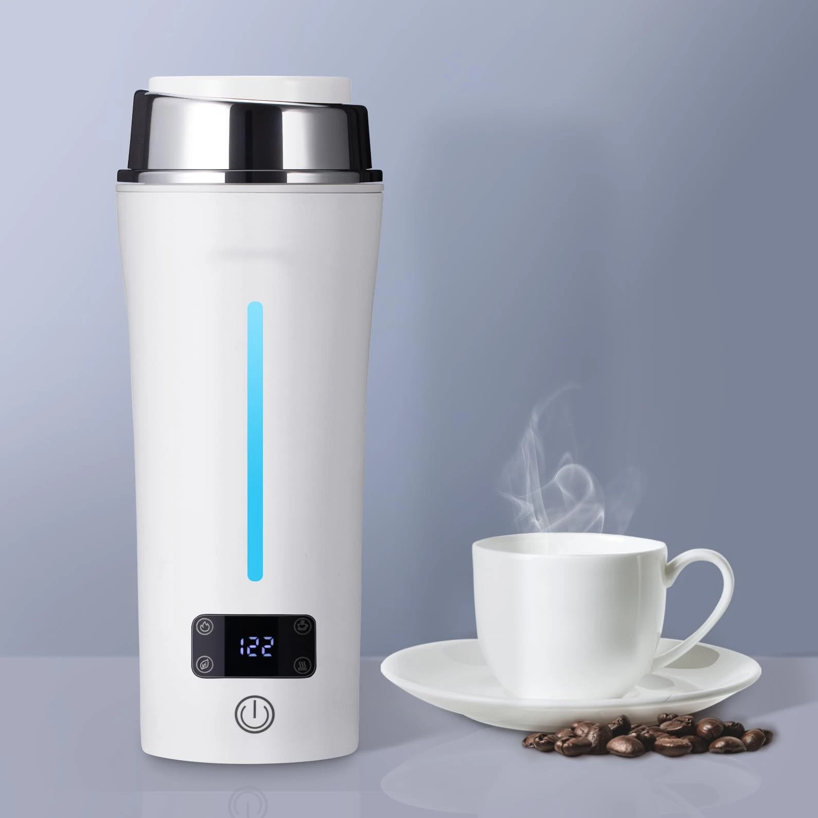 Dual Voltage Travel Kettle, 110-240V Portable Electric Kettle with LCD Displa...