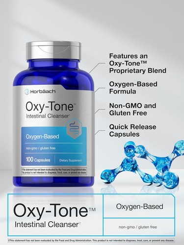 Oxy Tone Intestinal Cleanser | 100 Capsules | Non-GMO & Gluten Free Oxygen Clean - Picture 4 of 7