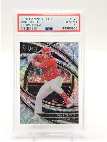 MIKE TROUT 2020 SELECT PREMIER LEVEL SCOPE PRIZM ANGELS GEM MT PSA 10 Q6450