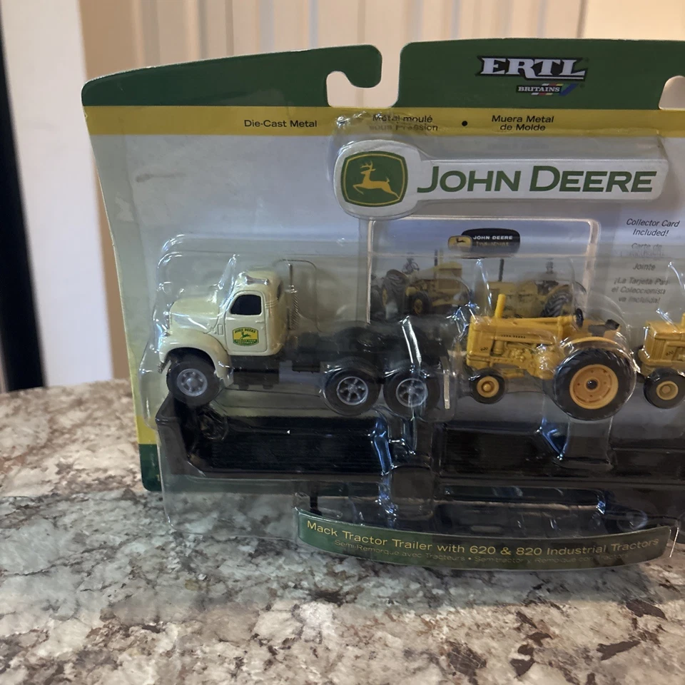 1/64 Ertl John Deere Mack Tractor Trailer 620/820 Tractors Die Cast 15735 New - Image 2 of 4