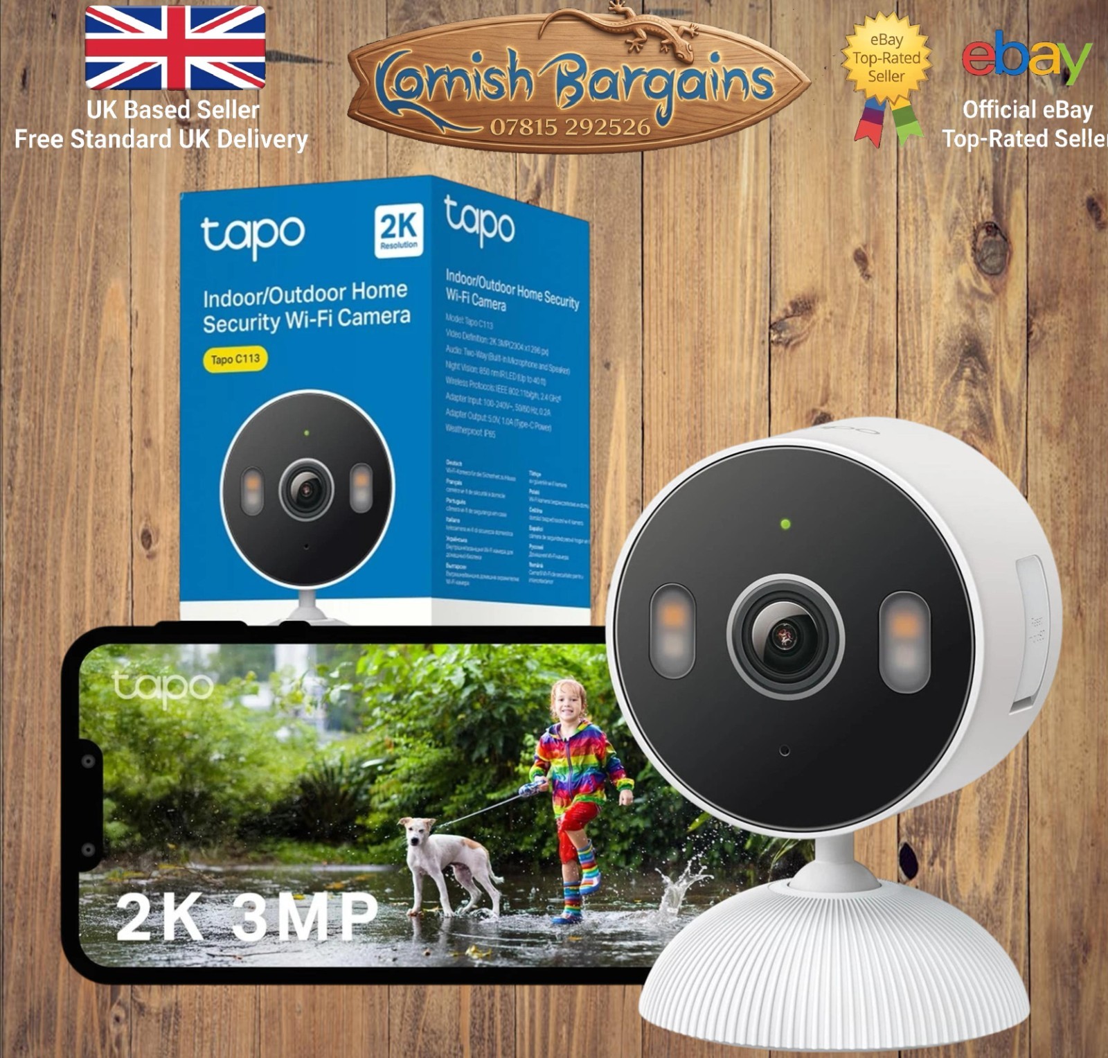 Tapo C113 2K 3MP Outdoor Camera Color Night Vision, Security One Size, White