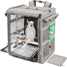 X-Large Bird Carrier Backpack for Cockatoos  Parrots with Steel Mesh  Perch