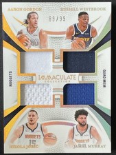 Gordon, Russell Westbrook, Nikola Jokic, Murray 2024-25 Immaculate Quad Mem /99