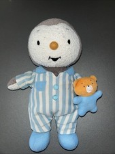 Peluche Doudou T'choupi Nounours Pyjama Bleu Rayé - 27 cm LUMINOU