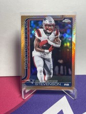 2025 Topps Chrome Football Rhamondre Stevenson Orange Leather Refractor /25