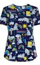 Disney Eeyore Women  s 3Pocket Scrub Top Size M NWT